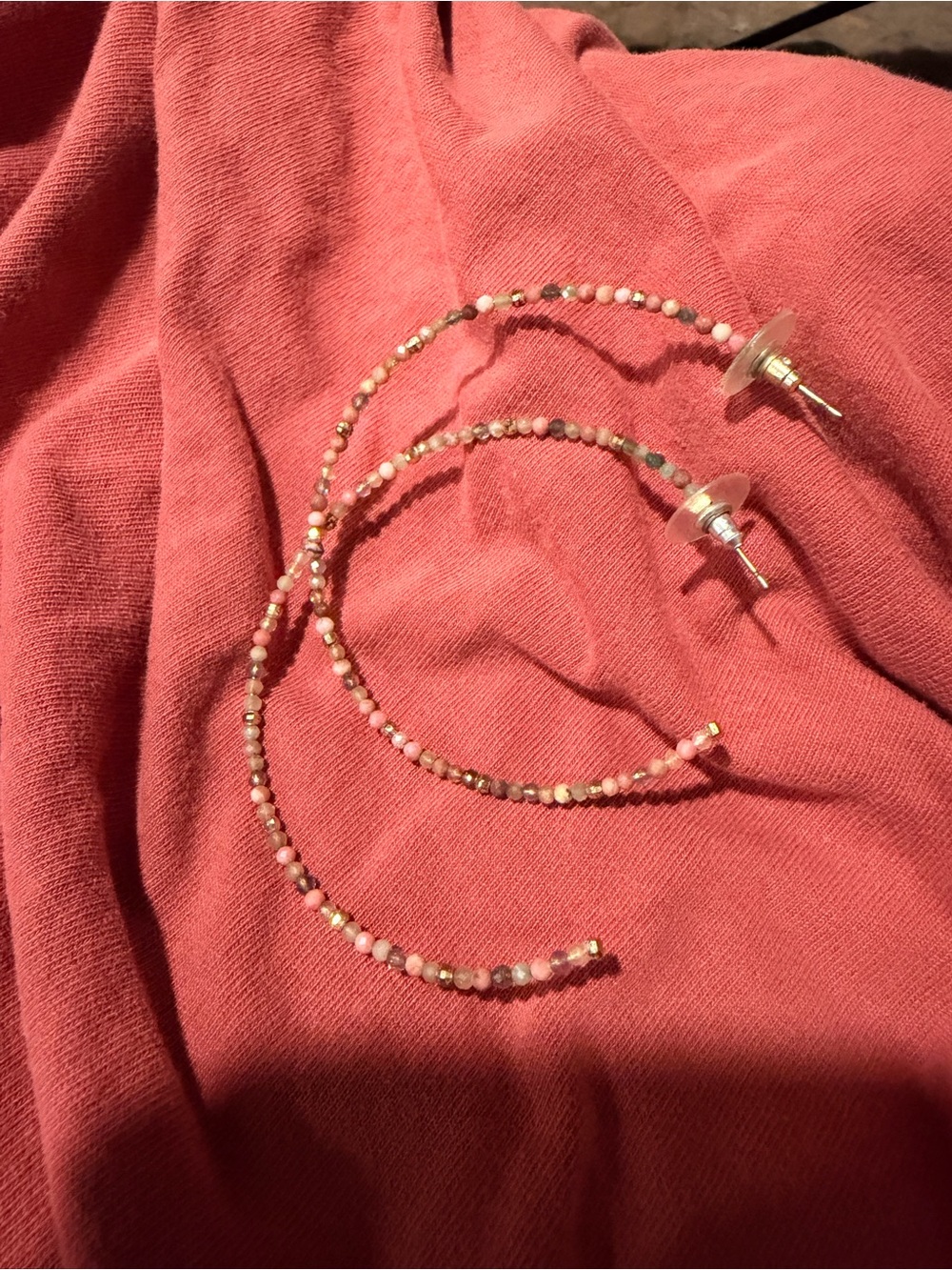Kendra Scott Pink Beaded Hoop Earrings - Women Jewelry